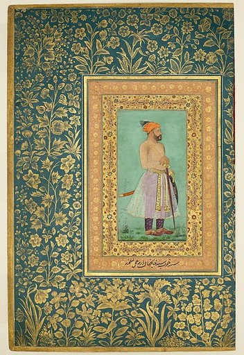 "Portrait of Sayyid Abu'l Muzaffar Khan, Khan Jahan Barha", Folio from the Shah Jahan Album