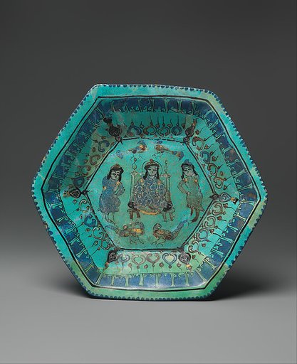 Bowl with Enthroned Figure, Attendants, and Peacocks