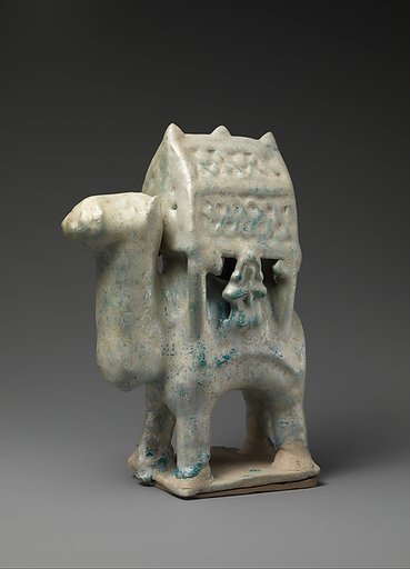 Figurine in the Form of a Camel Carrying a Palanquin and Two Riders