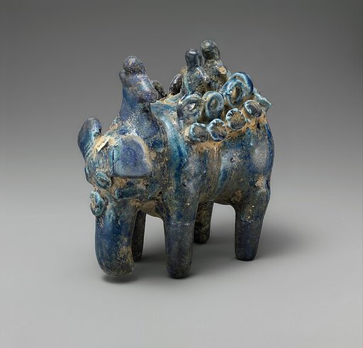 Elephant Carrying Two Figures Seated on Hawda and Mahout Seated on Neck