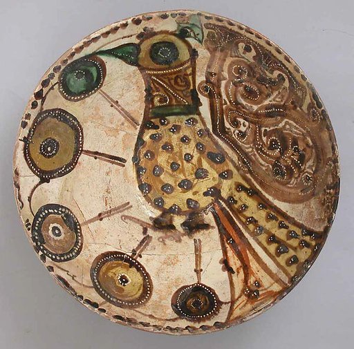Earthenware Bowl with White slip and Polychrome Decoration
