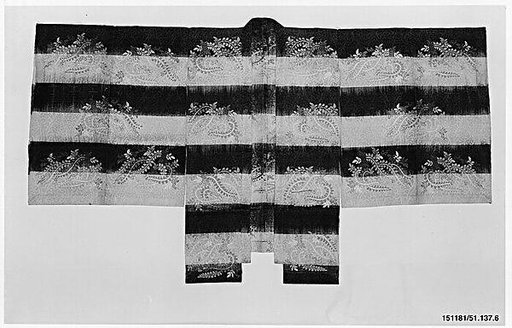 Noh Costume (Chōken) with Wisteria, Waves, and Purple Bands