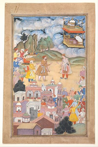 "King Sal Visits Kala Yavana", Folio from a Harivamsa (Legend of Hari (Krishna))
