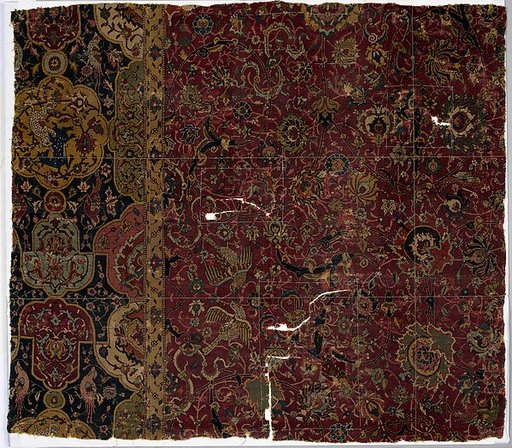 Fragment of a Carpet with Cartouche Border
