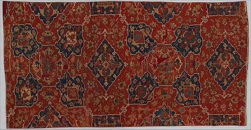 Fragment of a Carpet with Quatrefoil Design