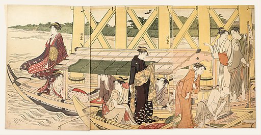 A Boating Party under Azuma Bridge