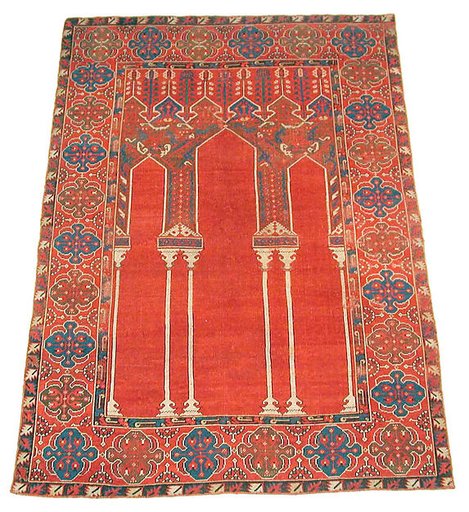 Prayer Rug with Triple Arch Design
