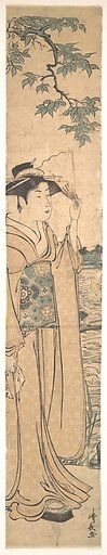 Woman with Fan on the Banks of the Sumida River
