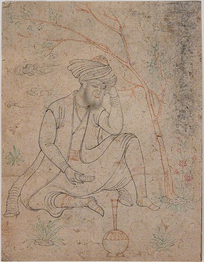 Bearded Man Holding a Cup