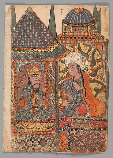 "Burzuyeh is Summoned by Nushirvan on his Return from India", Folio from a Kalila wa Dimna