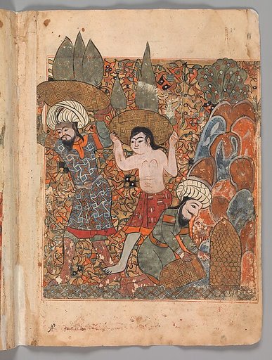 "The Man who Discovers the Treasure has it Carried Away by Hired Workmen", Folio from a Kalila wa Dimna