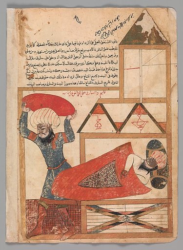 "The Man who Pretends to be Asleep While the Thief Enters his House Becomes Drowsy and Really Falls Asleep", Folio from a Kalila wa Dimna