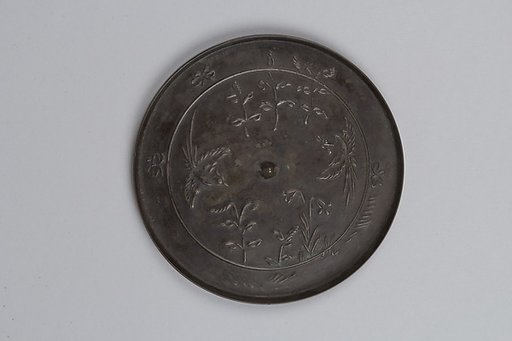 Haguro Mirror (Haguro-kyō) with Birds, Flowers, and Butterflies