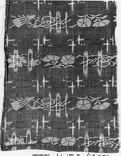 Piece of Cloth for Kimono with Pattern of Pinks, Umbrellas, Maple Leaves, Lanterns, and Splashed Geometric Motifs