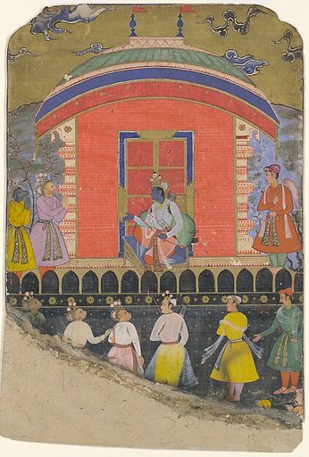 "Rama Receives Sugriva and Jambavat, the Monkey and Bear Kings", Folio from a Ramayana