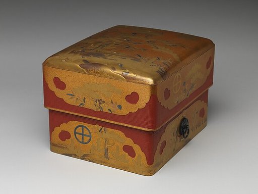 Box (Sumiaka tebako) with Design of Pine, Bamboo, and Plum