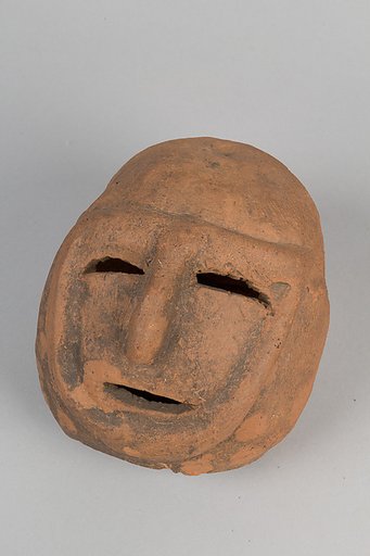Head of a Masked Clay Tomb Sculpture (Haniwa)