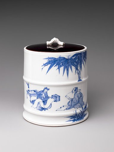 Water Jar (Mizusashi) with the Seven Sages of the Bamboo Grove