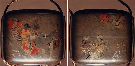 Case (Inrō) with Design of Cherry-Blossom Viewing