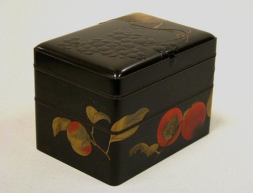 Two-Tiered Box with Design of Autumn Fruits