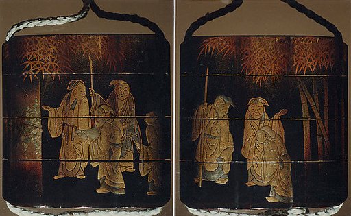 Inrō with the Seven Sages of the Bamboo Grove