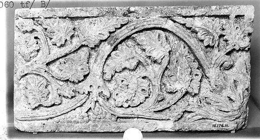 Fragment of a Frieze with Vine Scrolls Bearing Grapes