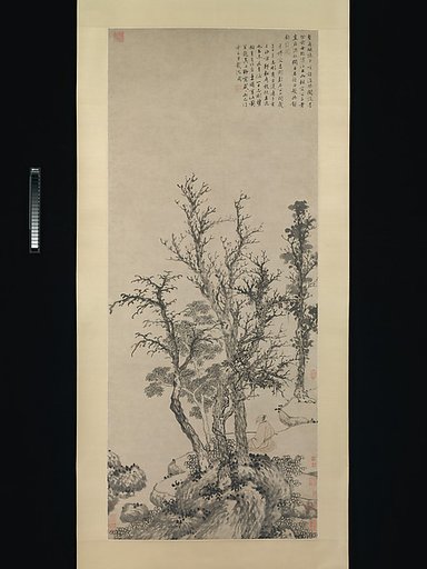 Silent fisherman in an autumn wood