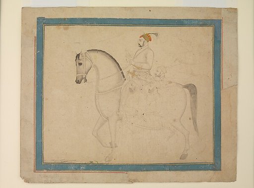 Nawab Muzaffar 'Ali Khan on Horseback