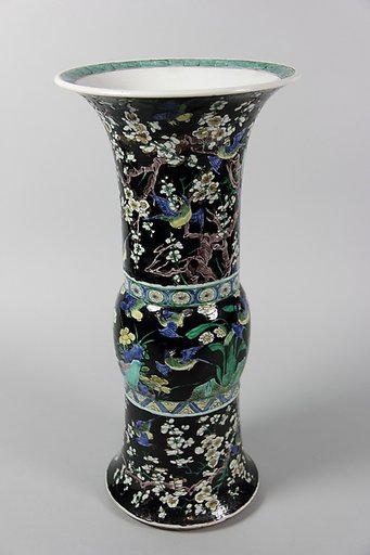 Vase with birds and flowers