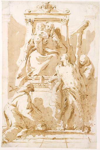 Virgin and Child with Saint John of the Cross (?), Saint Sebastian, and Saint Peter of Alcantara