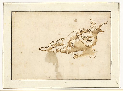 Actaeon, Changed into a Stag, Attacked by One of His Own Hounds