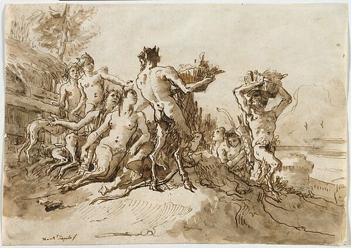 Satyrs Carrying Baskets of Provision for Their Families