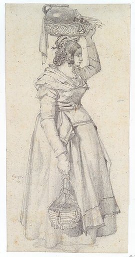 Italian Peasant Woman with Basket on her Head
