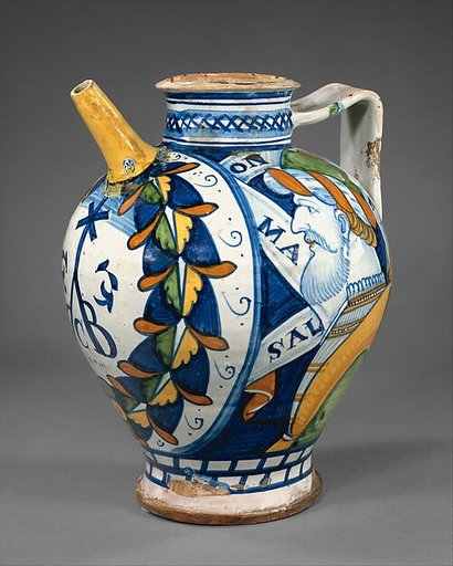 Maiolica: Apothecary jug (brocca)