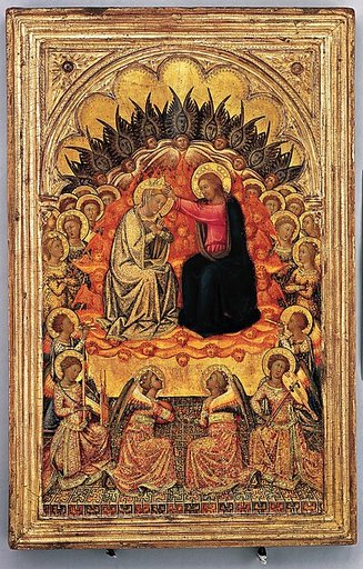 Engaged cassetta frame on a polyptych panel