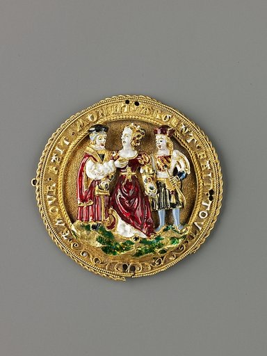 Hat Badge: Woman Choosing Between Youth and Old Age
