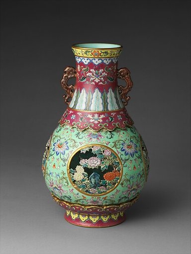 Vase with openwork ornaments