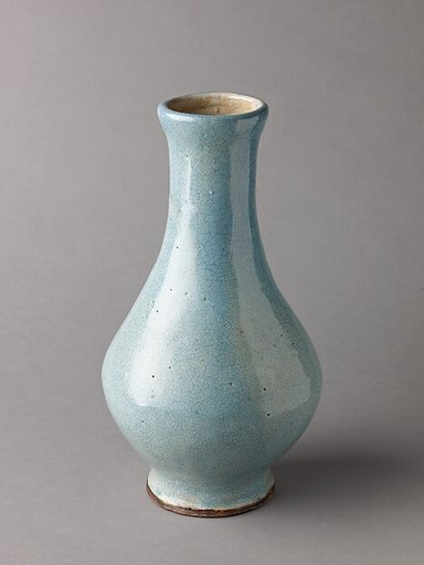 Pyriform vase, possibly an imitation of Song Guan ware