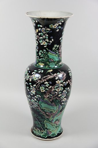 Vase with birds and flowers