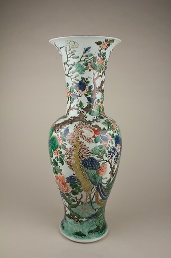 Vase with birds and flowers