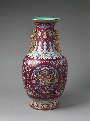 Vase decorated with floral medallions