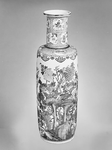 Vase with birds and flowers