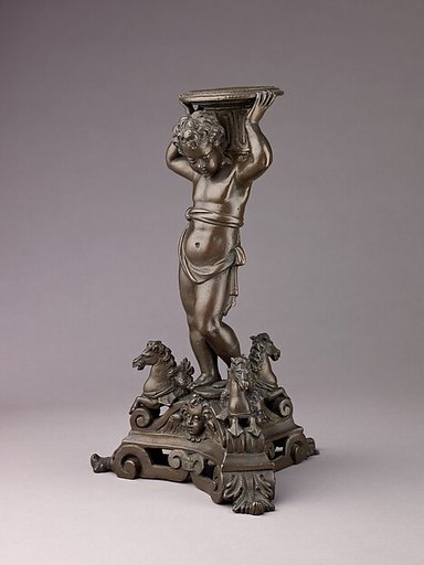 Candlestick in the form of a Putto (see also 1975.1.1375, .1376, .1377)