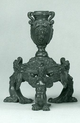 Candlestick supported by three female demi-figures (pair with .1379)