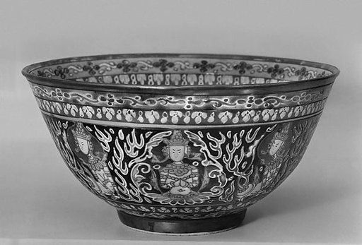 Bowl with mythical Thai figures