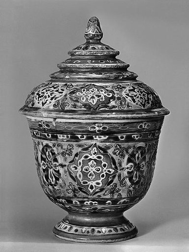 Covered bowl with floral patterns