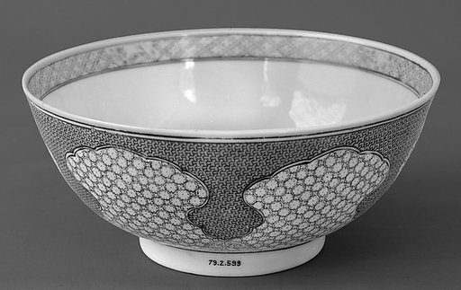 Bowl with landscape and geometric patterns