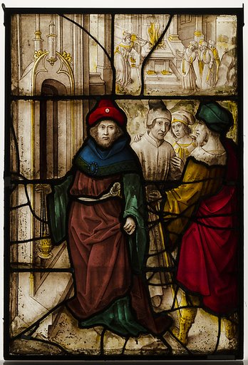 Glass Panel with Profanation of Jerusalem and the Sacred Rites of The Temple