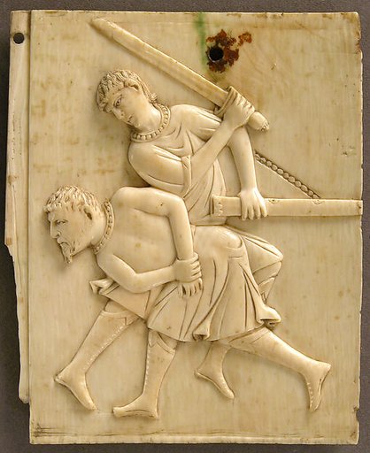 Panel from an Ivory Casket with the Killing of the King of Hazor (Joshua 11)