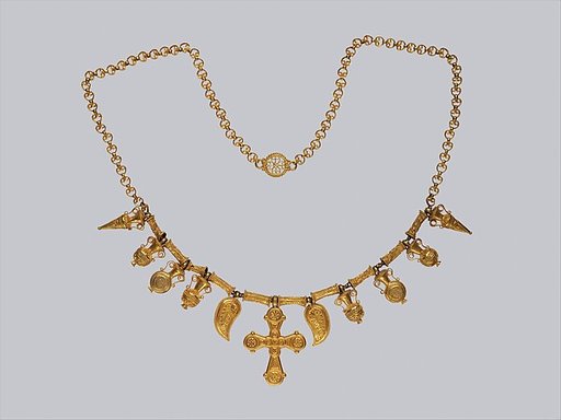 Gold Necklace with Ornaments